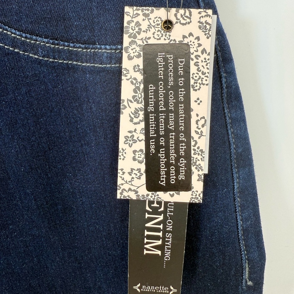 NWT New Nanette Lepore Sleek Denim Belle High Rise Ankle Skinny Dark Blue Jeans - Picture 9 of 9